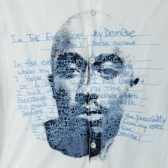 Tupac Hip Hop Button Up Dress Shirt French Cuff - Picture 3 of 7